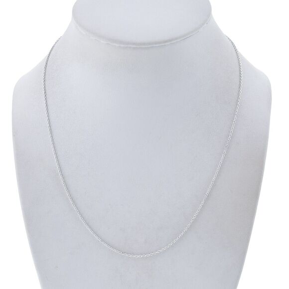 Vintage India QG Sterling Silver 925 1.1mm Cable Link Chain 18" - Picture 1 of 3